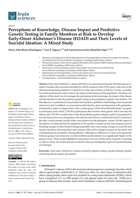 predictive genetic testing for alzheimer's disease impact upon risk perception|Perceptions of Knowledge, Disease Impact and Predictive .